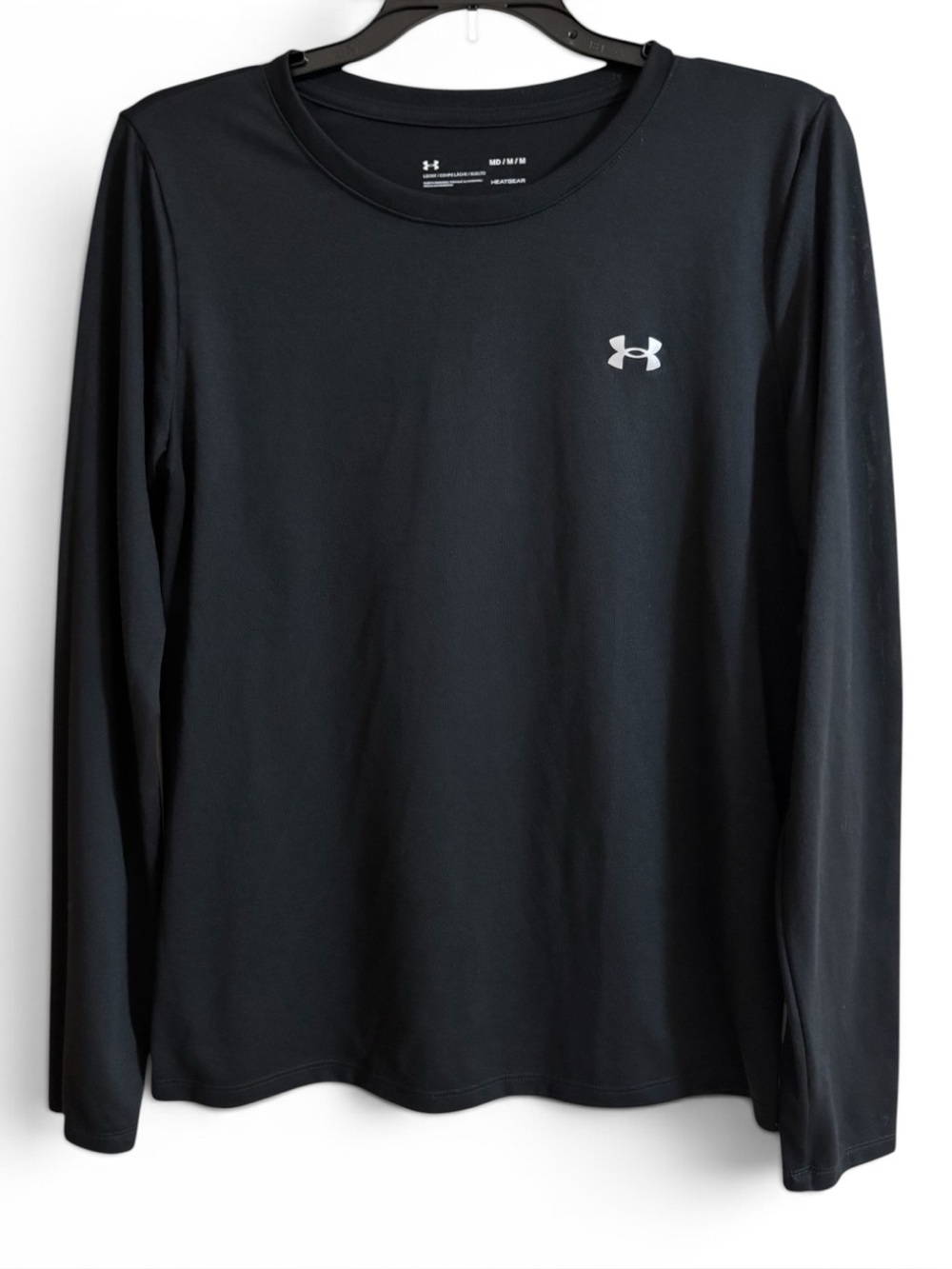 Under Armour UA Tech Black Long Sleeve Crewneck Tee Size M